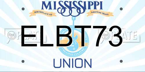 ELBT73 Mississippi License Plate