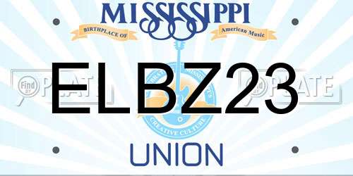 ELBZ23 Mississippi License Plate