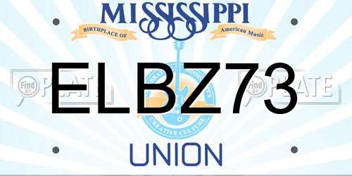 ELBZ73 Mississippi License Plate