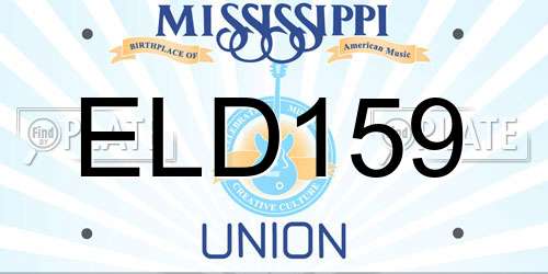 ELD159 Mississippi License Plate