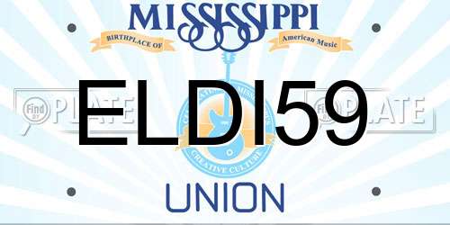 ELDI59 Mississippi License Plate