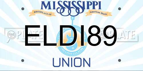 ELDI89 Mississippi License Plate
