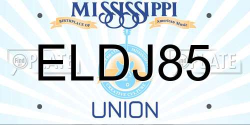 ELDJ85 Mississippi License Plate