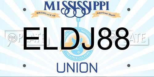 ELDJ88 Mississippi License Plate