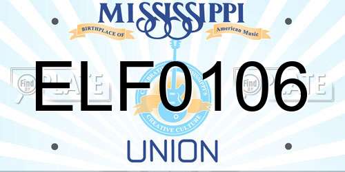ELF0106 Mississippi License Plate