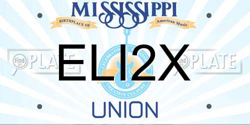 ELI2X Mississippi License Plate