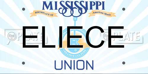 ELIECE Mississippi License Plate