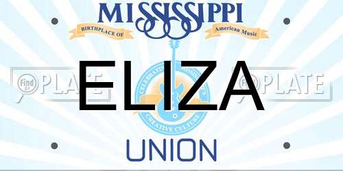 ELIZA Mississippi License Plate