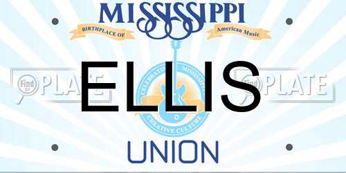 ELLIS Mississippi License Plate