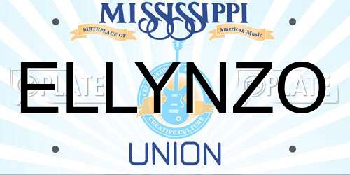 ELLYNZO Mississippi License Plate