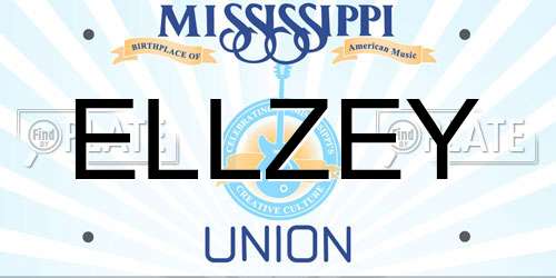 ELLZEY Mississippi License Plate