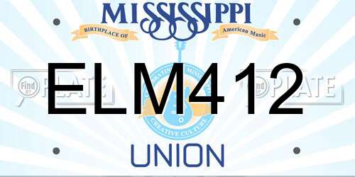 ELM412 Mississippi License Plate