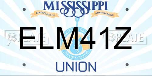 ELM41Z Mississippi License Plate