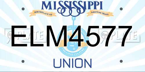ELM4577 Mississippi License Plate