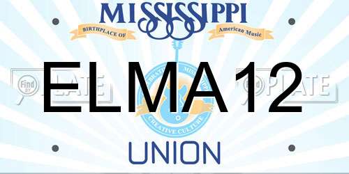 ELMA12 Mississippi License Plate