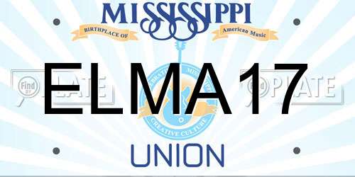 ELMA17 Mississippi License Plate