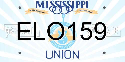 ELO159 Mississippi License Plate