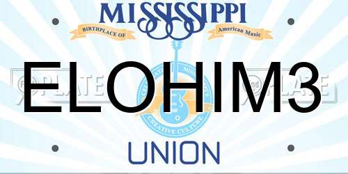 ELOHIM3 Mississippi License Plate