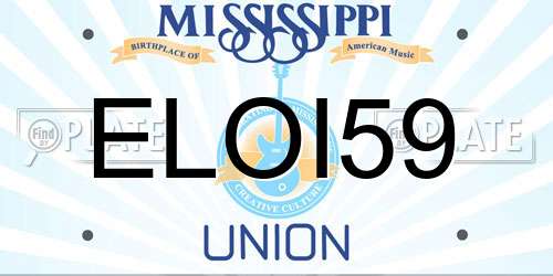 ELOI59 Mississippi License Plate