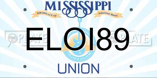 ELOI89 Mississippi License Plate