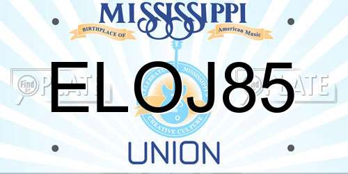 ELOJ85 Mississippi License Plate