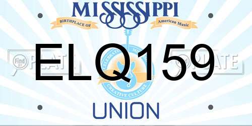 ELQ159 Mississippi License Plate