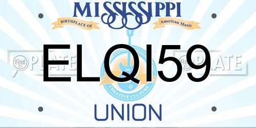 ELQI59 Mississippi License Plate