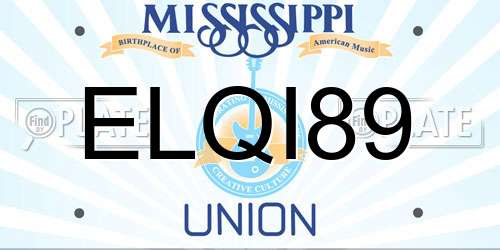 ELQI89 Mississippi License Plate
