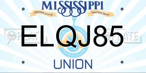 ELQJ85 Mississippi License Plate