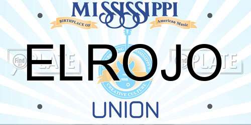ELROJO Mississippi License Plate