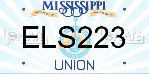 ELS223 Mississippi License Plate
