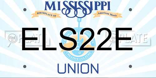 ELS22E Mississippi License Plate