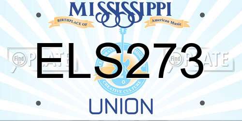 ELS273 Mississippi License Plate