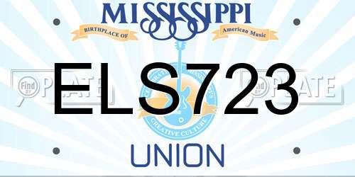 ELS723 Mississippi License Plate