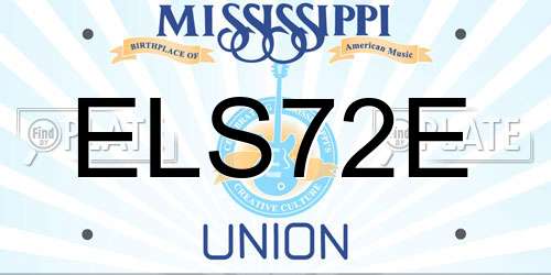 ELS72E Mississippi License Plate