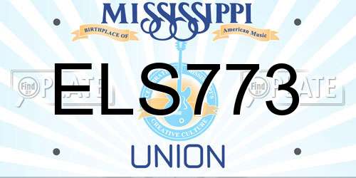 ELS773 Mississippi License Plate