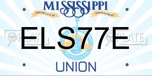 ELS77E Mississippi License Plate