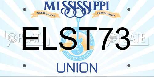 ELST73 Mississippi License Plate