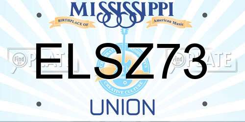 ELSZ73 Mississippi License Plate