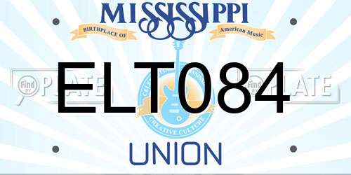 ELT084 Mississippi License Plate