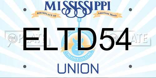 ELTD54 Mississippi License Plate