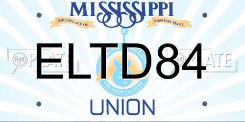ELTD84 Mississippi License Plate