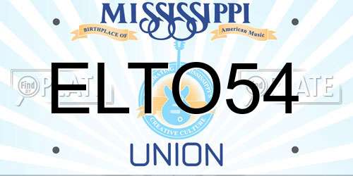 ELTO54 Mississippi License Plate