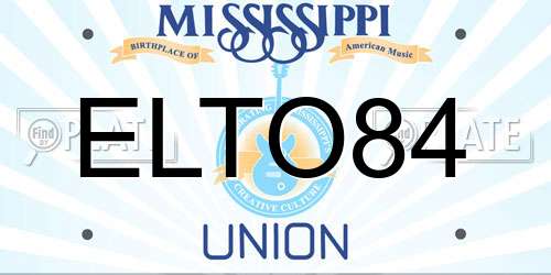 ELTO84 Mississippi License Plate