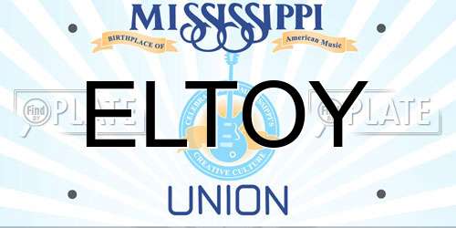 ELTOY Mississippi License Plate