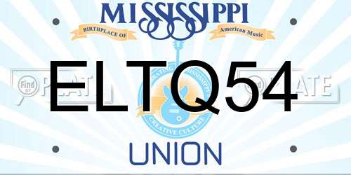 ELTQ54 Mississippi License Plate