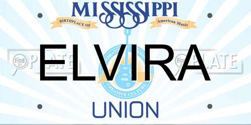 ELVIRA Mississippi License Plate