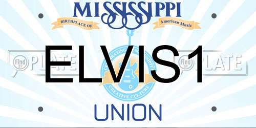 ELVIS1 Mississippi License Plate