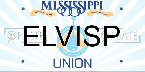 ELVISP Mississippi License Plate