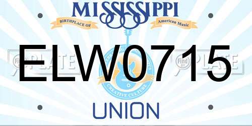 ELW0715 Mississippi License Plate